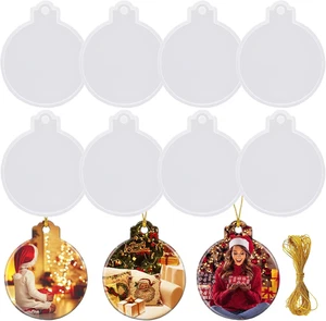 4 PIEZAS Adornos de Navidad Moldes de Resina Redondos Adornos de Resina de Silicona Moldes con S - Imagen 1 de 12