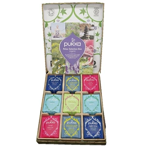 PUKKA Bio Relaxing Kräutertee Geschenkbox 45 Teebeutel 5 Geschmacksrichtungen Recyclingbox - Bild 1 von 12