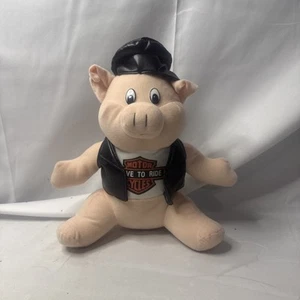 Harley Motorcycle biker pig vest leather hat plush Love To Ride 1998 Vintage - Picture 1 of 8