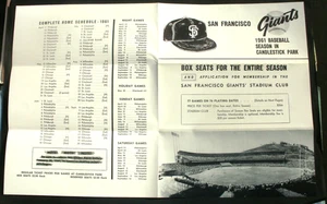 1961 San Francisco SF Giants Season Ticket Brochure - Picture 1 of 2