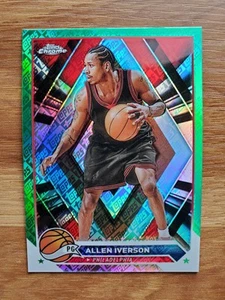 2023-24 Topps Chrome Allen Iverson Green Topps Logo Refractor #66 76ers - Bild 1 von 2