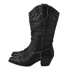 Sehr volatile Leder Western Cowboystiefel schwarz Leder 7 - Bild 1 von 16