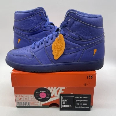 Talla 9.5 - Air Jordan 1 Retro OG G8RD Cuero Violeta Alto Rush (AJ5997-555) Foto 1 de 4