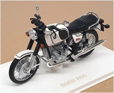 Norev 1/18 Scale 182036 - BMW R90 Motorcycle - White - Image 1 of 4