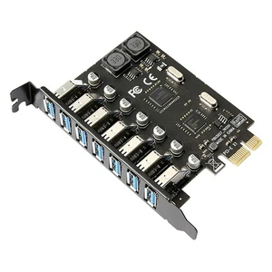 7-Port PCI-E to USB 3.0 Extension HUB PCI Express Expansion Adapter 5Gbps Card - Afbeelding 1 van 11