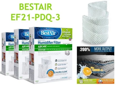 BUNDLE! (3) BestAir EF21 Humidifier Replacement Filters EF21-PDQ-3 FREE Ship! - Image 1 of 4