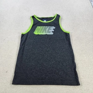 Nike Tank Top Boys Medium Grey/green 10% Cotton  - Picture 1 of 12