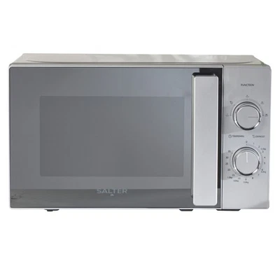 Salter Aspen 20L Microwave 5 Levels 35 Min Timer Defrost Easy Clean 800W Silver - Image 1 of 4