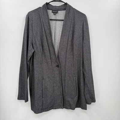 Chaqueta Blazer Cárdigan Botón Colección JJill Wearever Gris Tejido Talla M Foto 1 de 4