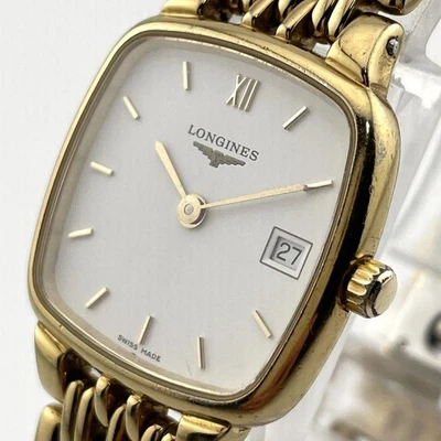 Reloj Pulsera Longines Flagship Cuadrado Fecha Analógico Cuarzo Hombre Artículo de Trabajo Foto 1 de 4