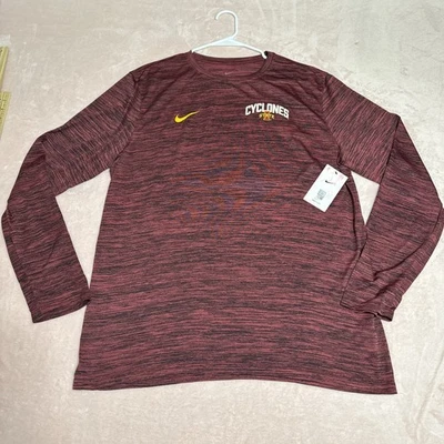 NUEVO CON ETIQUETAS Para hombres XL Nike Dri-Fit NCAA Iowa State Cyclones Camiseta Manga Larga Velocidad Foto 1 de 4