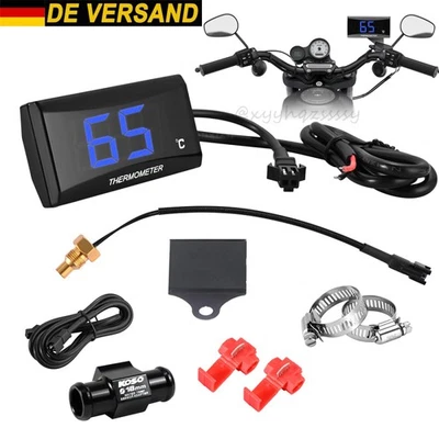 Meter Motorrad Wassertemperatur Digital Hygrometer Thermometer Sensor DC 12V Kit - Bild 1 von 4