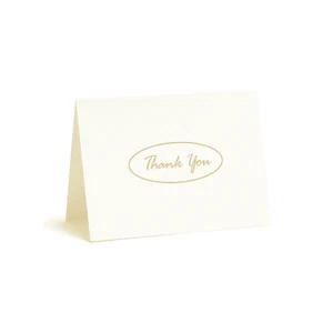 Tarjetas de agradecimiento con guión dorado ovalado - 20 quilates - Imagen 1 de 1