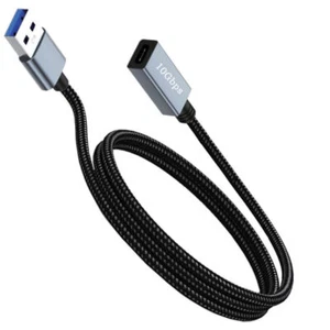 USB A 3.0 to USB C 3.1 Braided Extension Cable 10Gbps | Male to Female | 1m - Picture 1 of 4