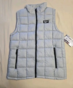Reebok Mens Size L Puffer Vest Quilted Insulated  Sleeveless Gray Jacket NWT - Picture 1 of 7