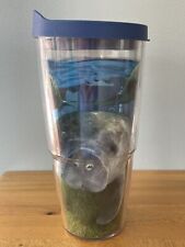 Tervis 24 Oz Manatee Insulated Cup W/ Lid NWOT Old Florida Beach Ocean Thermos
