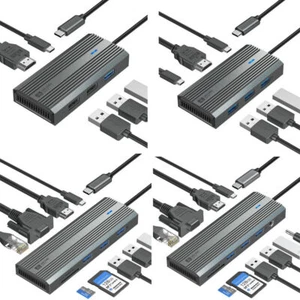 Dockingstation USB-C Aluminium HUB USB 3.1 HDMI 4K kompatibel PD 5/6/8/9/10 in 1 - Bild 1 von 46
