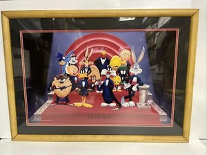 LOONEY TUNES "CLASS ACT" 1994 FRAMED POSTER WARNER BROTHERS 31x22 - Picture 1 of 12