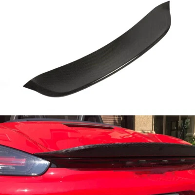 For Porsche 718 Boxster 2016-2020 Real Carbon Rear Trunk Spoiler Wing Duck Tail — 第 1/4 张图片