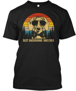 Best Dachshund Dad Ever Father Dog T-Shirt Made in the USA Size S to 5XL - Picture 1 of 1