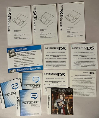Lote de Manuales de Juego y Sistema Nintendo DS & DS Lite Originales, Folletos+ Foto 1 de 4