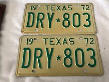 1972 Texas License Plates DRY 818