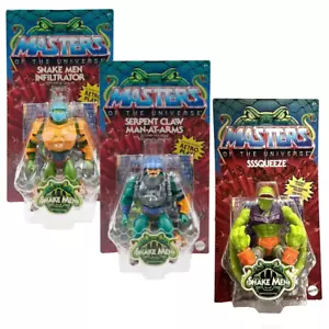 Masters of the Universe Origins Wave 14: SSSQUEEZE Snake Men.. - 3 PACK BUNDLE - Picture 1 of 5