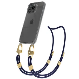 Do Apple iPhone 16 Pro Max Łańcuszek na telefon komórkowy Karabińczyk Przezroczyste etui Noc Niebieski - Zdjęcie 1 z 7