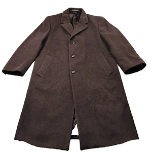Vintage Nautica Black 3 Button Wool Long Trench Coat Men's Size Small/ Medium - Picture 1 of 10