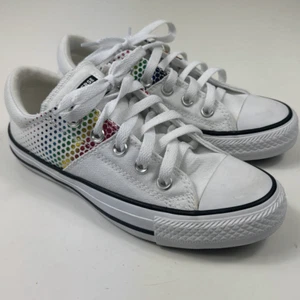 Converse All Star Rainbow Dot CTA Madison OX Sneakers Womens 5 Low Cut White EUC - Picture 1 of 10