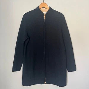Belford Coat Jacket Womens Size Large Black 100% Cashmere Long Quiet Luxury - Picture 1 of 3