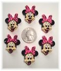 6Pc Magical * Face * Pink  Zebra Minnie Bow Flatback Resin For Hairbow Bow