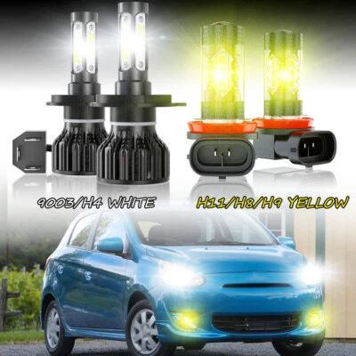 Faro LED alto/bajo+niebla blanco/amarillo para Mitsubishi Mirage 2014-2019 Foto 1 de 4