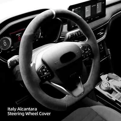 Hand Sewn Alcantara Steering Wheel Cover For Ford Focus Fiesta Kuga Puma 2017 - Image 1 of 4