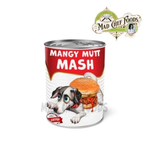 DIVERTIDA NAVIDAD Mangy Mutt Mash Can Etiqueta STOCKING STUFFER Broma Mordaza Regalo Santa - Imagen 1 de 3