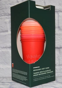 6 PACK STARBUCKS MULTI USE HOT CUPS HOLIDAY WITH LIDS TUMBLER 16oz GIFT SET NEW - Picture 1 of 10