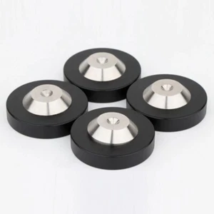 4PCS 39x13mm Stainless Graphite Speaker Isolation Spike Feet Mat Floor Base Pad - Picture 1 of 10