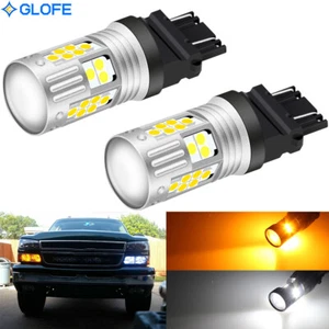 For Chevy Silverado 1500 2500 3500 White Amber Switchback LED Turn Signal Lights - Picture 1 of 12