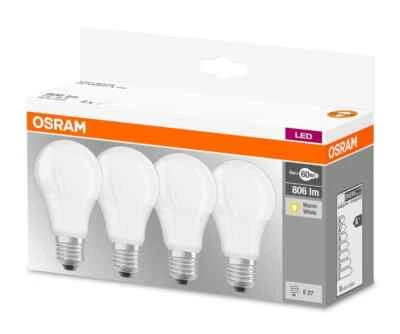 Osram 4er-Pack E27 LED Lampe Base 9W 806Lm 2700K Warmweiss wie 60W - Bild 1 von 2