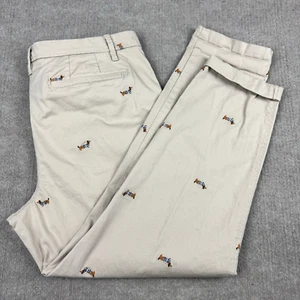 Talbots Embroidered French Dachshund Weekend Chino Pants Size 14P Weiner Dog Mom - Picture 1 of 23