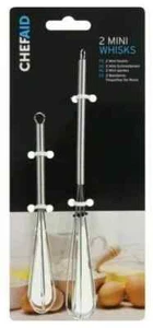 2 Mini Small Balloon Whisk Mix Stir Whip Mica Powder Hot Chocolate Gravy 7" & 5" - Picture 1 of 1