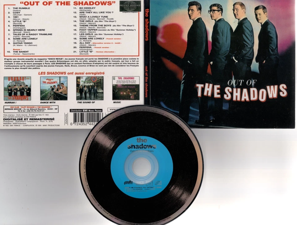 The Shadows CD OUT OF THE SHADOWS © 1999 Digipak 5244212 France - near mint - Bild 1 von 1