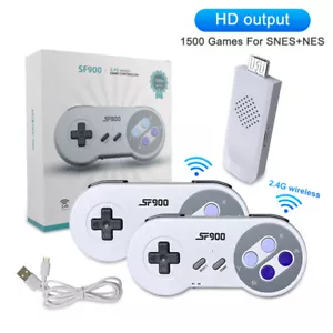 SF900 HD Game Stick Console di gioco retrò portatile 1500 giochi per controller SNES - Foto 1 di 9