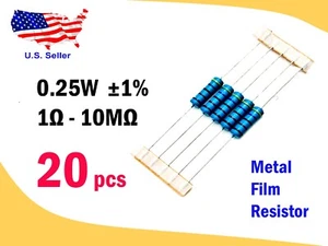 0,25 W 1 Ω - 10 MΩ ±1 % Metallfilm Widerstand (20 Stück) - kostenloser & schneller Versand - Bild 1 von 1
