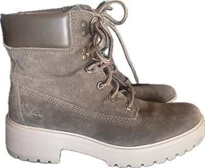 Timberland Boots Womens 8 1/2 Olive Suede Carnaby Cool 6 In Combat Ankle Lace Up - Image 1 of 4