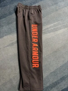 Boy's Youth Under Armour Loose Fit Jogger Sweat Pants Small Fleece Lined Gray - Picture 1 of 11