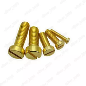 Brass Slotted Cheese Head Screws M2.5 M3 M4 M5 M6 M8 - Picture 1 of 4