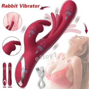 Flapping Rabbit Vibrator G-Spot Dildo Stimulator Clit Massager Sex Toy for Women - Picture 1 of 11