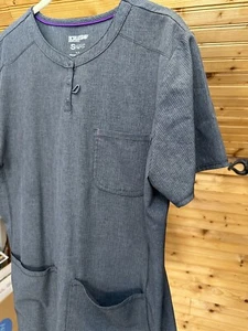 Gray Scrub Top Supreme V Neck Scrubstar Heather Pewter Med Nurse CNA MA Medical - Picture 1 of 11
