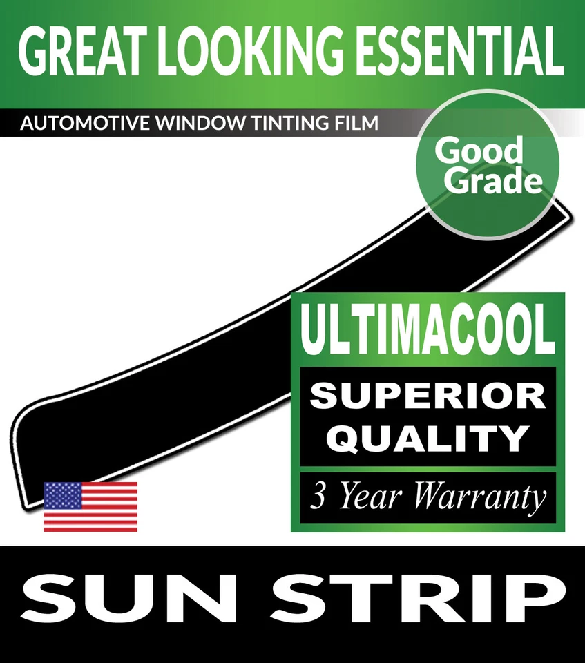 UC PRECUT SUN STRIP WINDOW TINTING TINT FILM FOR MERCEDES BENZ 190D 190E 84-93 - Image 1 of 1
